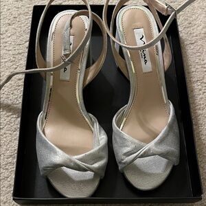 Nina New York Metallic Silver Heels